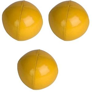 Set van 3 PU-jongleerballen voor Clownprestaties, Ideaal voor Beginners en Professionals, Duurzame Jongleerbalset (Geel)