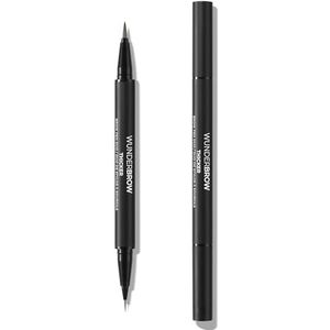 WUNDERBROW Thicker Brow Pen Duo - Dubbelzijdige Wenkbrauwpen, Microblading Effect, Waterdicht, Veganistisch (Black/Brown)