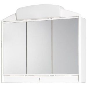 Jokey Spiegelkast Rano met verlichting 59 cm breed, badkamerspiegelkast van kunststof in wit