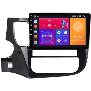 Dubbele DIN Android 14 autoradio voor Mitsubishi Outlander 3 2012-2018 9 Duim QLED Touch screen-met Draadloze Carplay Android Auto GPS navigatie 4G WiFi Stuurwielbediening achteruitrijcamera(P2 WIFI 4