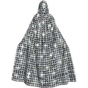 DURAGS Zilveren pailletten sprankelend patroon unisex Halloween kostuum cape - volwassenen feestdecoratie mantel, capuchon cape voor alle gelegenheden