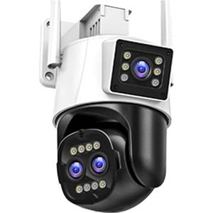 Camera's voor huisbeveiliging 9MP 4K Beveiligingscamera Buiten 8X Zoom PTZ IP-camera met drie lenzen AI Tracking Wifi-bewakingscamera's 4MP Draadloze CCTV-camera met bewegingsdetectie (Color : Plug,