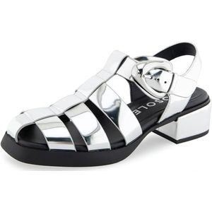 Aerosoles Dapper visserssandalen voor dames, Zilverkleurige spiegel metallic kunstleer, 36 EU Breed