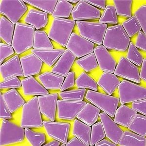 Mozaïektegels 4,3 oz/122 g veelhoek porselein mozaïek tegels doe-het-zelf ambachtelijke keramische tegel mozaïek maken materialen 1-4 cm lengte, 1 ~ 4 g/stuk, 3,5 mm dikte (kleur: lichtpaars, maat:
