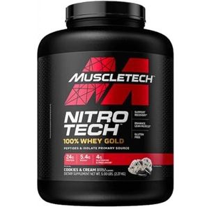 Muscletech Performance Series Nitro Tech 100% Whey Gold, Cookies And Cream, 5,5Lbs