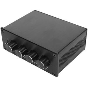 4-weg Stereosplitterbox, Onafhankelijke Bediening met Lage Vervorming, 1 op 4 uit Geluidssignaalsplitter voor Actieve Luidspreker (EU-stekker)