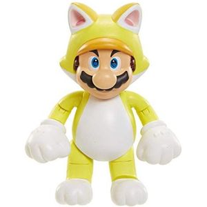 Nintendo Cat Mario-figuur, 10 cm verstelbare actiefiguur met belaccessoire, perfect voor kinderen en verzamelaars