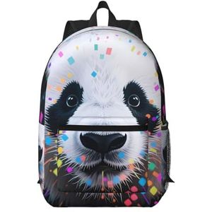 Zelinge Eenhoorns Kleurrijke Donkerblauwe Lichtgewicht Reisrugzak Reis Dagrugzak Rugzakken 17 Inches Tall, Kleurrijke Panda Dark, One Size, Reizen Rugzakken