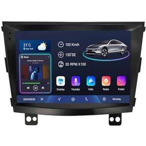 Android 14 9 Inch Touchscreen Autoradio 2 Din voor Ssangyong Tivolan 2014-2017 met CarPlay & Android Auto Stuurbediening GPS Navigatie AHD Backup Camera Bluetooth (YS60 (8+128G))