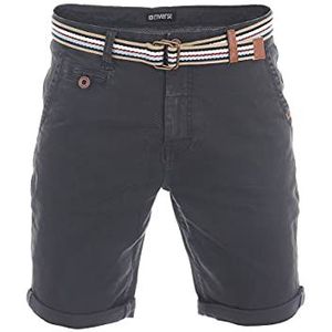 Riverso RIVKlaas Shorts/korte broek/bermuda voor heren; normale pasvorm; met riem; voor de zomer; 98% katoen; keuze uit diverse kleuren en maten, donkergrijs (23400), 32