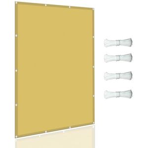 Op maat gemaakte scheurbestendige zonnescherm luifel voor terrasdek camping - zandgeel - 1,2 x 3,2 m (3,94 x 10,5 ft)