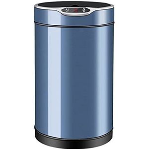 Prullenbak Vuilnisemmer Inductie Prullenbak Thuis Woonkamer Badkamer Creatief Automatisch Smart Elektrisch Toilet Met Deksel Afvalemmer Vuilnisbak (Color : Blue, Size : 25 * 33CM)
