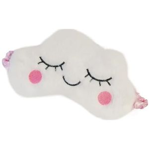 Schattig dier slaapmasker zachte pluche blinddoek schattig konijn panda koala oogbedekking oogbedekking voor kinderen tieners meisjes vrouwen (witte wolk)