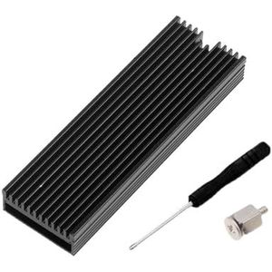 IFFSUEVL Aluminium koellichaam voor SSD M2 2280 harde schijf met verwarmingskussen (Black B)