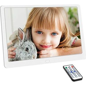 UrChoiceLtd Digitale Fotolijst 10.1 Inch 1920x1080 FHD IPS Groothoek Scherm Hoge Resolutie Display Foto/Muziek/Videospeler Kalender Alarm Auto Aan/Uit Timer Ondersteuning USB/SD-kaart met Afstandsbediening