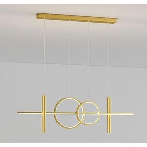 HRWLY 3 Kleuren Verstelbare Hanglamp Acryl Woonkamer Hanglamp Ijzeren Kunst Theehuis Hanglamp Binnen Decoratief For Slaapkamer Nachtkastje Studeerkamer Badkamer Restaurant Winkel(Gold,120cm)