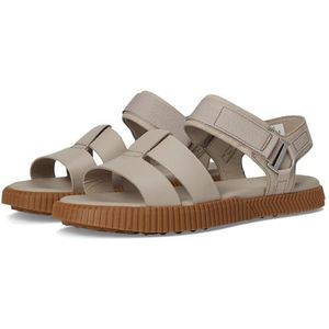 Sorel Ona Ave platte sandaal met enkelbandje voor dames, Gemalen klei kauwgom, 40.5 EU