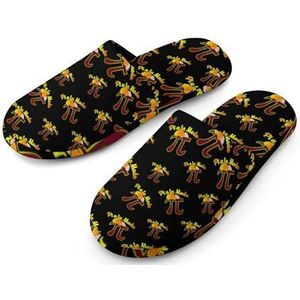 Pi A La Mode Volledige Print Vrouwen Slippers Warme Antislip Rubberen Zool Huisschoenen Voor Indoor Hotel 40-41_(9-10)