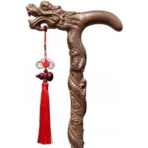 DQZRTUECA Traditionele spiraalvormige drakenwandelstok van wengéhout, verstelbare hoogte (80-92 cm), draagvermogen 90 kg(87Cm(Use Height 166-170Cm))