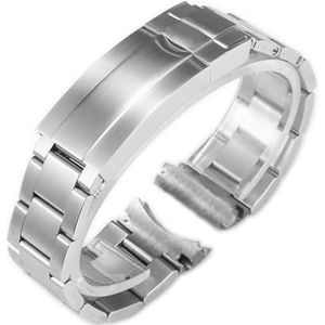 EDVENA Metalen Horlogebanden Compatibel Met Rolex SUBMARINER DAYTONA Mannen Vouwsluiting Horlogebandje Roestvrij Stalen Horlogeband 20 Mm 21 Mm(Color:Silver Full Matte,Size:21mm No Logo)