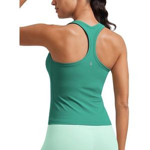 CRZ YOGA Butterluxe Racerback Workout Tank Tops voor Vrouwen Mouwloze Gym Tops Atletische Yoga Shirts Camisole Cascadia Groen XL