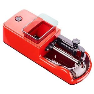 tabaksrolmachine, Volledig automatische sigarettenrolmachine, elektrische draagbare sigarettenvulmachine, geschikt for pijpmaat 8,0/6,5/5,5 mm(Red)