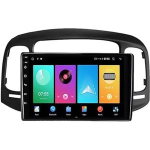 Android 14 2 Din Autoradio voor Hyundai Accent 2006-2011 - Steun Carplay Android Auto DSP-9"" Touchscreen Auto Stereo Met Stuurwielbediening WIFI 4G Bluetooth Split-Screen(B,P2 WIFI 4-Core 1G+32G)