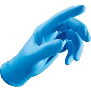 FERRETERIA LEPANTO Nitril wegwerphandschoenen, poedervrij, 100 stuks, extra sterk (blauw, L)