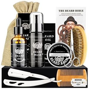 MXTIMWAN | Baardverzorgingsset - 10 in 1 Baardverzorgingsset Cadeau voor Mannen - Baard Groei Kit, Verjaardagscadeaus voor Mannen, Papa en Vriend