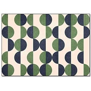 Modern Tapijt Home Tapijten Zacht Tapijt Eenvoudige Blauwgroene Geometrische Cirkel Woonkamer Woonkamer Tapijt (Color : A, Size : 120X160CM)