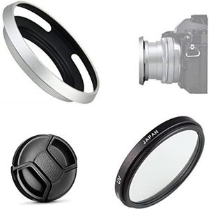 Camera Accessoires Bundel Set voor Sony Alpha A5100 A5000 spiegelloze camera met 16-50mm Lens inclusief Zilveren metalen lenskap, UV-filter, Lens cap