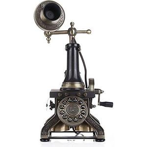 Telefoon Telefoon Europese Retro Telefoon Draaiknop Vaste Vaste Kantoor Desktop Bedrade Telefoon (Zwarte Knop Editie)