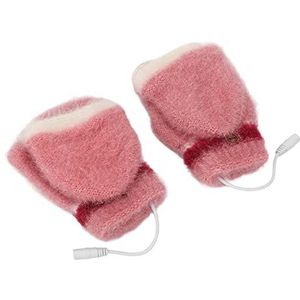 Elektrisch Verwarmde Handschoenen, Dubbelzijdig Verwarmde Vingerloze USB-verwarmde Handschoenen, Huidvriendelijk, Warm Houden in Koude Dagen (Roze)