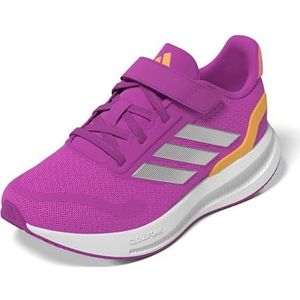 adidas Uniseks kinderen Runfalcon 5 schoenen voor kinderen, Paars, gepolijst, zilver, metallic, halfvonk, 11 Little Kid