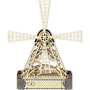 3D-puzzel 3D houten puzzel DIY-modelbouwpakketten, vrachtwagenpuzzel for volwassenen Modelbouwpakket-cadeau for verjaardag/vaderdag (kleur: Shotgun Rubber Band Gun) (Color : Windmill)