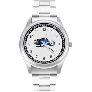 Blauwe Afgeschoten Kameleon Klassieke Heren Horloges Voor Vrouwen Casual Mode Zakelijke Jurk Horloge Geschenken