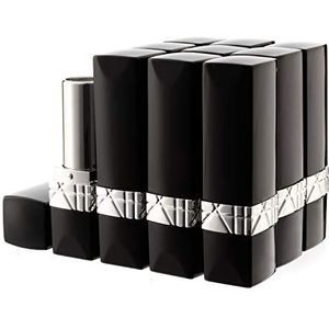 Allwon 10st zwarte lege lippenstiftbuizen DIY lippenbalsemcontainer (rechthoekige buis)