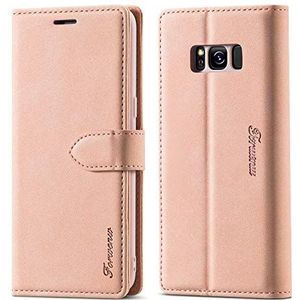 Telefoon Filp Case Portemonnee Case Telefoon Cover Compatible with Samsung Galaxy S8 Matte Magnetische Horizontale Flip Lederen Case met Houder & Card Slots & Photo Frame Beschermende Shell Beschermho