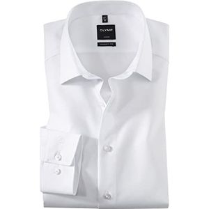 OLYMP Modern Fit overhemd, wit (zonder borstzak) Strijkvrij - Maat 44