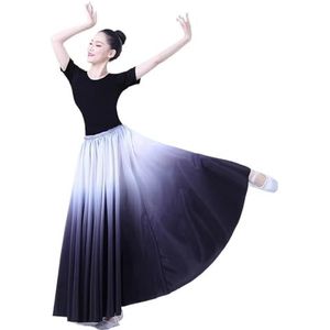 Flamencorok for vrouwen 180/360/540/720 graden volle cirkel swingrok Spaanse danskostuum Volwassen vloeiende geplooide gelaagde rok for optredens Halloweenfeest Rode krijt thema-outfit(Type G_360 DEGR