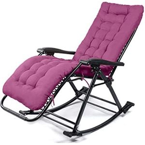 GEIRONV Vouwingsstoel met schommel, met verwijderbare stoellounge stoelen ondersteunen 380 pond Zero Gravity Patio verstelbare recliner Fauteuils (Color : Purple)