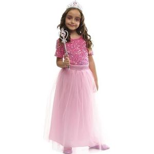 Rubies Prinsessenkostuum voor meisjes, jurk met tiara en toverstaf, Rubies voor carnaval, verjaardag, Kerstmis, feestjes en Halloween