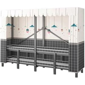 Opvouwbare kledingkastkast Dikker metalen kledingkast Bespaart ruimte Kasten voor slaapkamer met hangende stangen Draagbare kast
