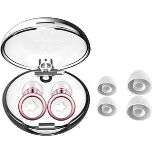 Ruisonderdrukkende oordopjes, superzachte siliconen, herbruikbaar, meeslepende geluidsisolatie (roze)