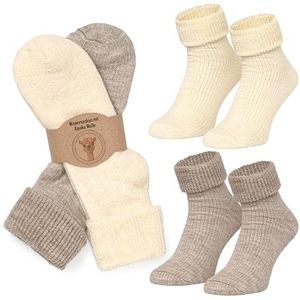Mountrex®® Alpaca-sokken, wollen sokken voor dames en heren, wintersokken, warme huissokken, thermosokken, dik, 2 paar, 39-42 EU