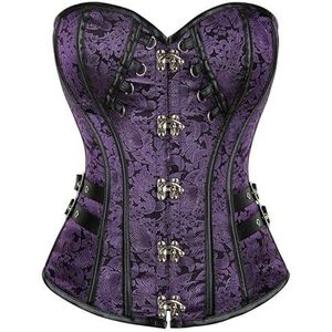Corset Purple Vintage Gothic Palace Shapewear Women'S Shaping Waist Top-Purple-M
