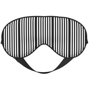 Zwart & Wit Streep Print Zacht Oogmasker Gunstig Blok Licht Nap Nachtgebruik Reizen Camping Meditatie Yoga