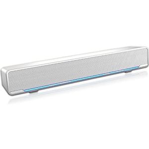 Soundbar, USB Bedrade stereosoundbar 3D-stereogeluid Soundbar met blauwe LED-ademlicht voor tv-luidsprekers/thuisbioscoop, gaming, projectoren, 12 inch
