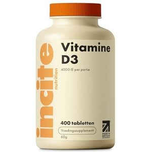 Vitamine D 4000iu – 400 Premium Makkelijk in te Nemen Vitamin D3 Micro Tabletten – Eenmaaldaags Hoogwaardige Cholecalciferol VIT D3 – Vegetarisch Supplement – Gemaakt in het VK door Incite Nutrition