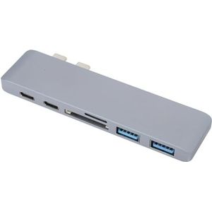 Dockingstation, Snelle Multi-poort Type-C Draagbare Hub voor (Grijs)